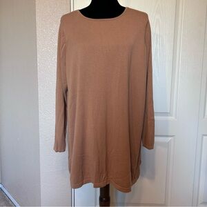 Joan Rivers Tan Camel Long Sleeve Sweater‎ Blouse Size 3X